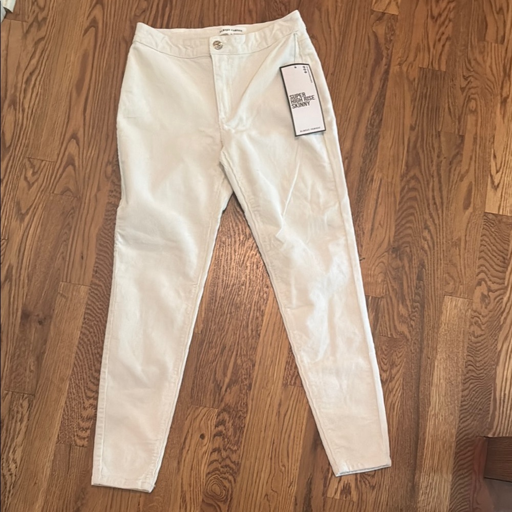 White Corduroy Skinny Jeans